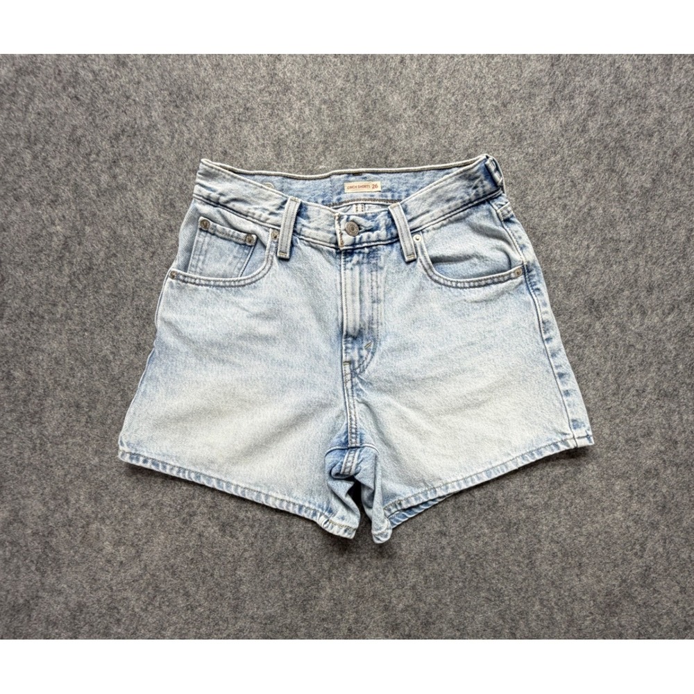 Levis Cinch Shorts Womens W26 Light Wash Denim High Rise100% Cotton